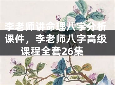 李老师讲命理八字分析课件，李老师八字高级课程全套26集