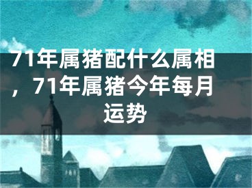 71年属猪配什么属相，71年属猪今年每月运势