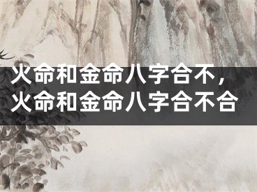 火命和金命八字合不，火命和金命八字合不合