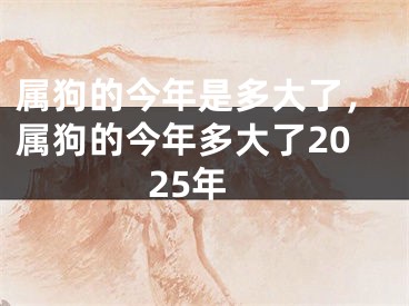 属狗的今年是多大了，属狗的今年多大了2025年