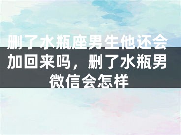 删了水瓶座男生他还会加回来吗，删了水瓶男微信会怎样