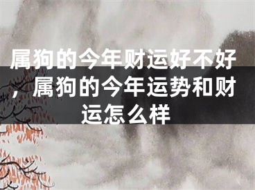 属狗的今年财运好不好，属狗的今年运势和财运怎么样