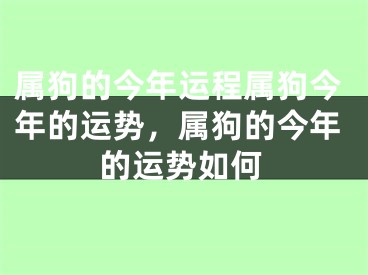 属狗的今年运程属狗今年的运势，属狗的今年的运势如何