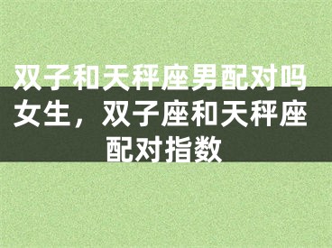 双子和天秤座男配对吗女生，双子座和天秤座配对指数