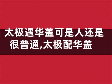 太极遇华盖可是人还是很普通,太极配华盖