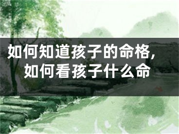 如何知道孩子的命格,如何看孩子什么命