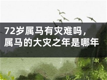 72岁属马有灾难吗，属马的大灾之年是哪年