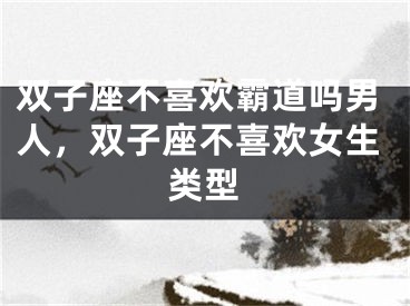 双子座不喜欢霸道吗男人，双子座不喜欢女生类型