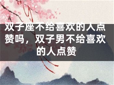 双子座不给喜欢的人点赞吗，双子男不给喜欢的人点赞