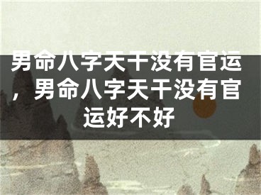 男命八字天干没有官运，男命八字天干没有官运好不好