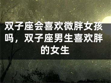 双子座会喜欢微胖女孩吗，双子座男生喜欢胖的女生