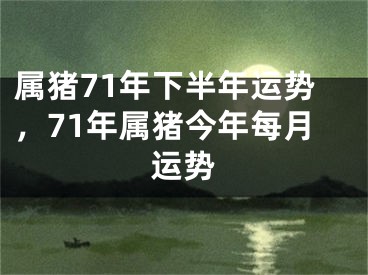 属猪71年下半年运势，71年属猪今年每月运势
