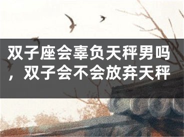 双子座会辜负天秤男吗，双子会不会放弃天秤