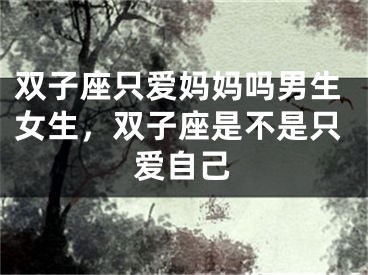 双子座只爱妈妈吗男生女生，双子座是不是只爱自己