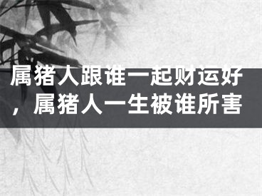 属猪人跟谁一起财运好，属猪人一生被谁所害