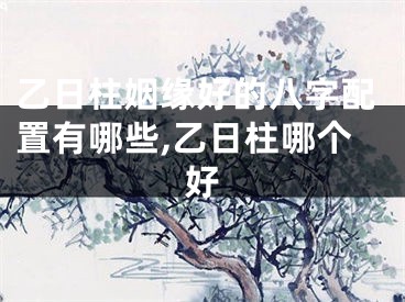 乙日柱姻缘好的八字配置有哪些,乙日柱哪个好