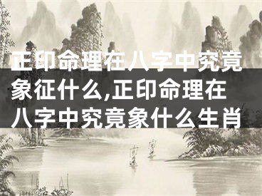 正印命理在八字中究竟象征什么,正印命理在八字中究竟象什么生肖