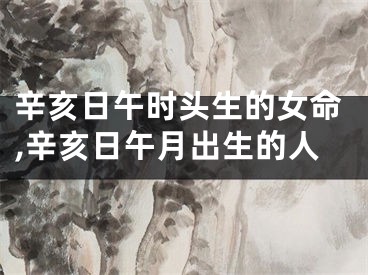 辛亥日午时头生的女命,辛亥日午月出生的人