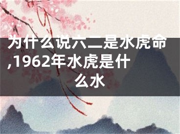 为什么说六二是水虎命,1962年水虎是什么水