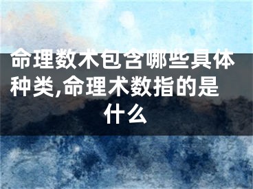 命理数术包含哪些具体种类,命理术数指的是什么