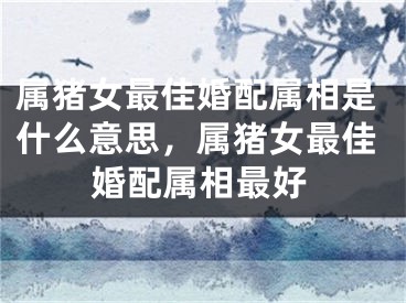 属猪女最佳婚配属相是什么意思，属猪女最佳婚配属相最好