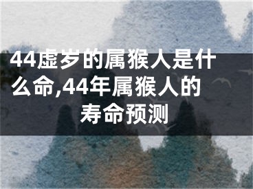 44虚岁的属猴人是什么命,44年属猴人的寿命预测