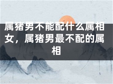属猪男不能配什么属相女，属猪男最不配的属相