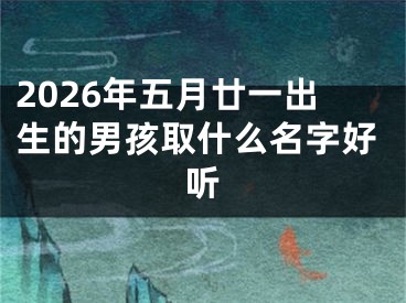 2026年五月廿一出生的男孩取什么名字好听