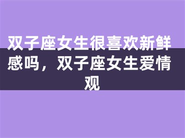 双子座女生很喜欢新鲜感吗，双子座女生爱情观