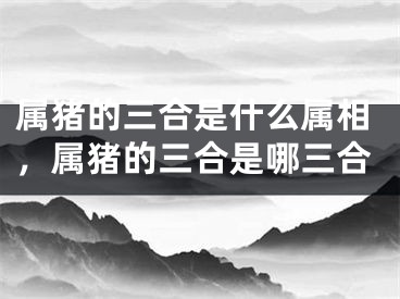 属猪的三合是什么属相，属猪的三合是哪三合
