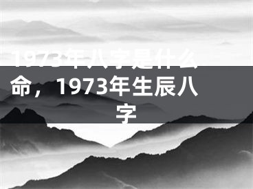 1973年八字是什么命，1973年生辰八字