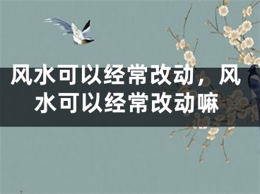 风水可以经常改动，风水可以经常改动嘛