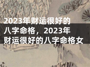 2023年财运很好的八字命格，2023年财运很好的八字命格女