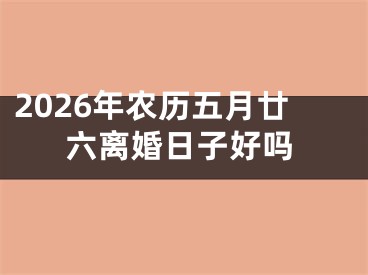 2026年农历五月廿六离婚日子好吗