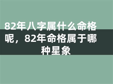 82年八字属什么命格呢，82年命格属于哪种星象