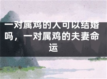 一对属鸡的人可以结婚吗，一对属鸡的夫妻命运