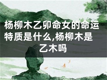 杨柳木乙卯命女的命运特质是什么,杨柳木是乙木吗