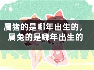 属猪的是哪年出生的，属兔的是哪年出生的