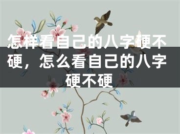 怎样看自己的八字硬不硬，怎么看自己的八字硬不硬