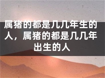 属猪的都是几几年生的人，属猪的都是几几年出生的人