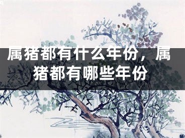 属猪都有什么年份，属猪都有哪些年份