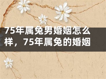 75年属兔男婚姻怎么样，75年属兔的婚姻