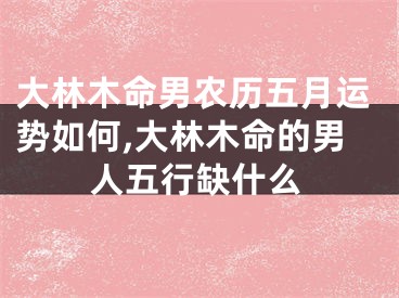 大林木命男农历五月运势如何,大林木命的男人五行缺什么