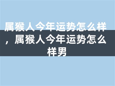属猴人今年运势怎么样，属猴人今年运势怎么样男