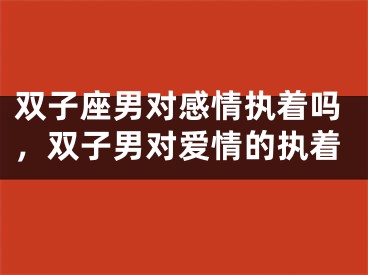 双子座男对感情执着吗，双子男对爱情的执着