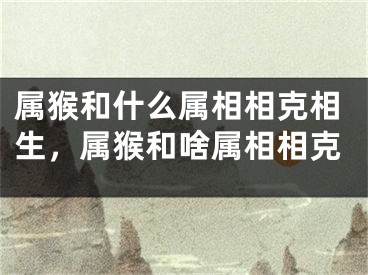 属猴和什么属相相克相生，属猴和啥属相相克