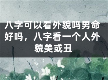 八字可以看外貌吗男命好吗，八字看一个人外貌美或丑