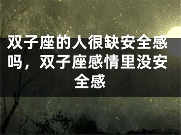 双子座的人很缺安全感吗，双子座感情里没安全感