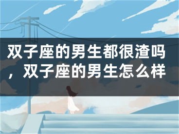 双子座的男生都很渣吗，双子座的男生怎么样