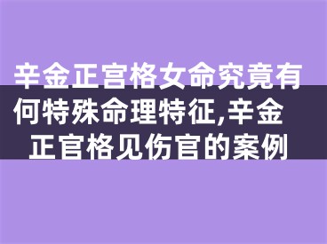 辛金正宫格女命究竟有何特殊命理特征,辛金正官格见伤官的案例